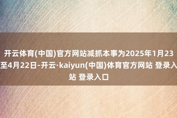 开云体育(中国)官方网站减抓本事为2025年1月23日至4月22日-开云·kaiyun(中国)体育官方网站 登录入口